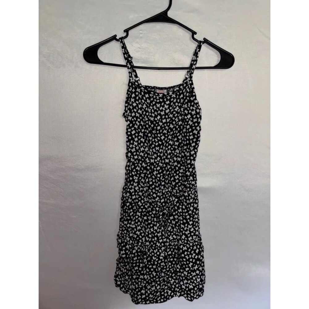Wonder Nation Girls Black White Butterfly Print dress Top Size M (7-8)